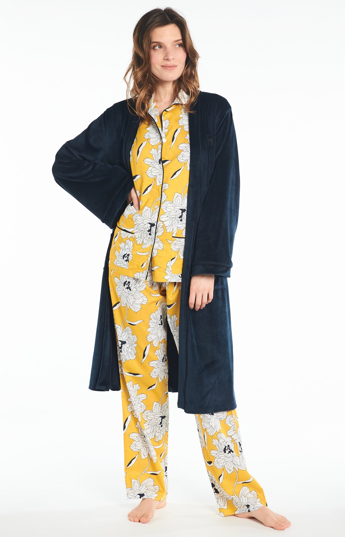 arthur-bob-peignoir-uni-peignoir-femme-nuit-bleu-classique image 7