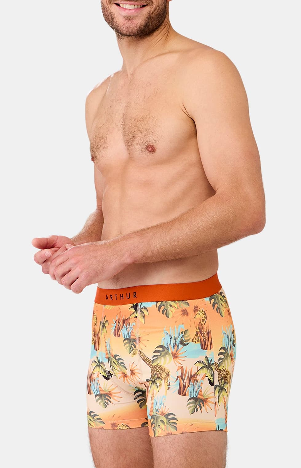 arthur-bob-oasif-orange-boxer-multicolore-microfibre image 4