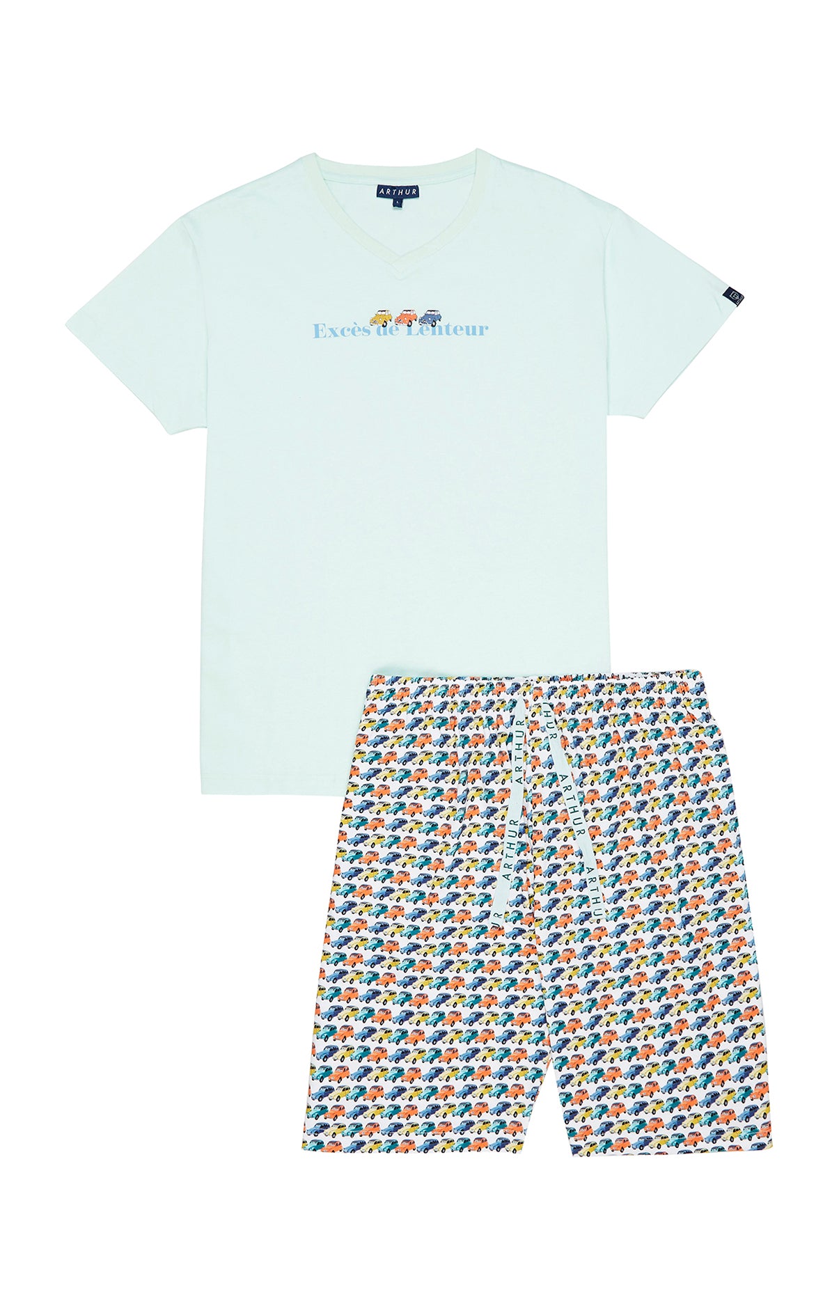 arthur-bob-2cv-pyjashort-homme-multicolore-coton-bio image 3