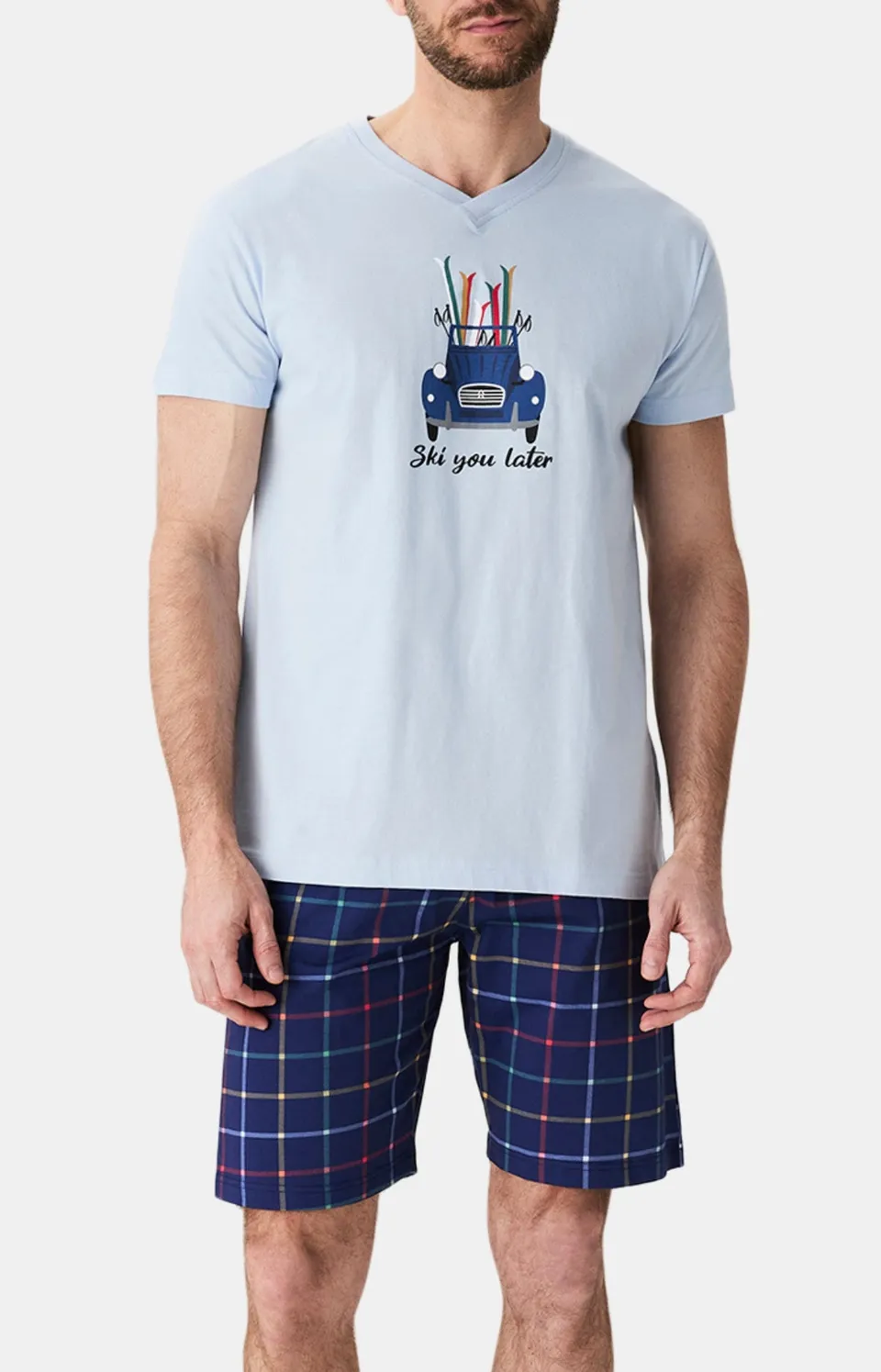 arthur-bob-pyjashort-ski-you-later-pyjama-marine-l image 1