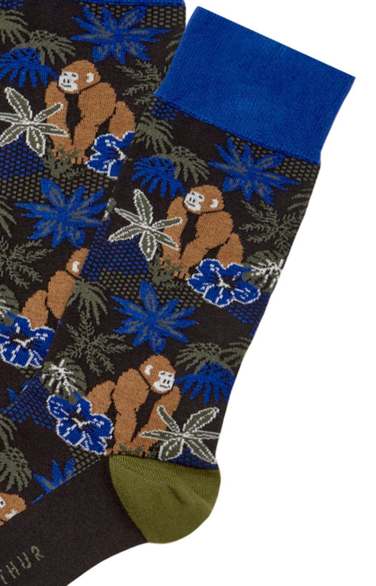 arthur-bob-chaussettes-jungle-homme-40-46-coton-noir image 2