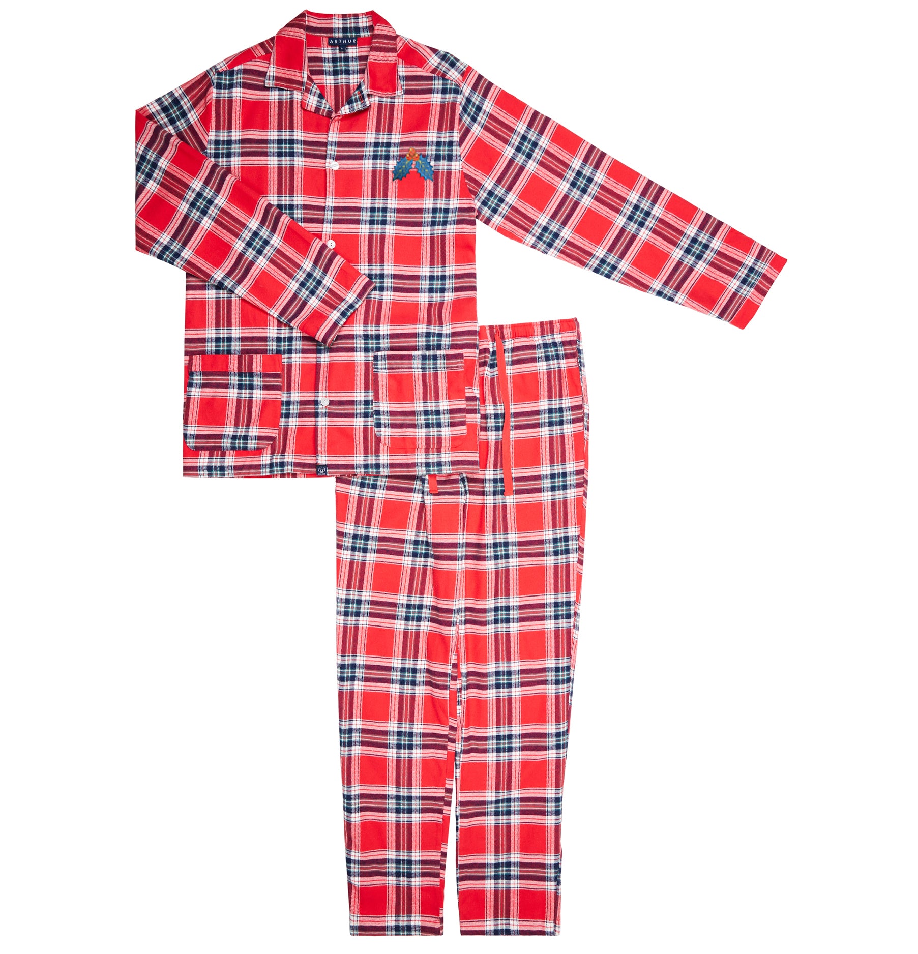 arthur-bob-logan-pyjama-boutonn-rouge-l-flanelle-coton image 3