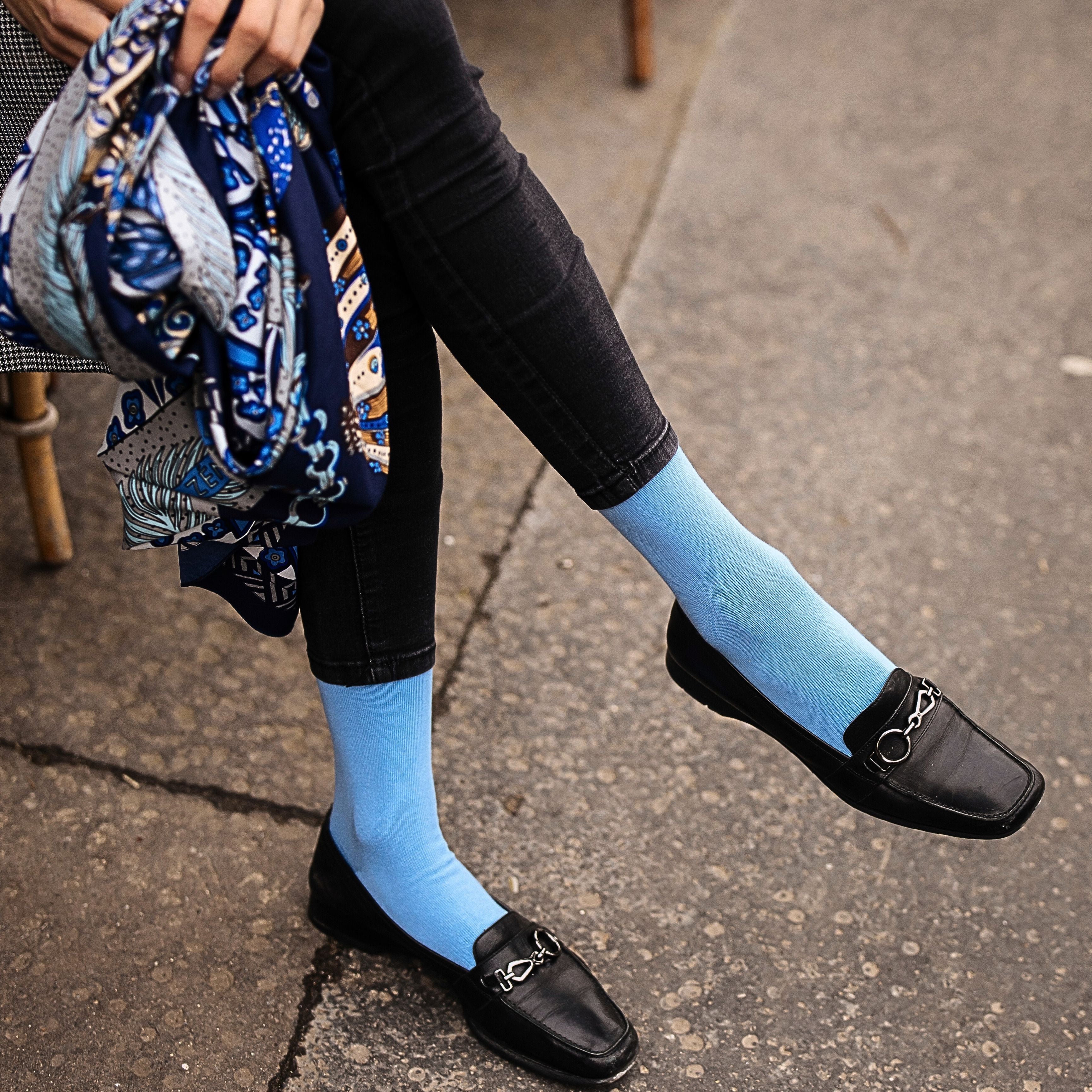 archiduchesse-de-ville-chaussettes-bleu-ligne-13-coton image 6