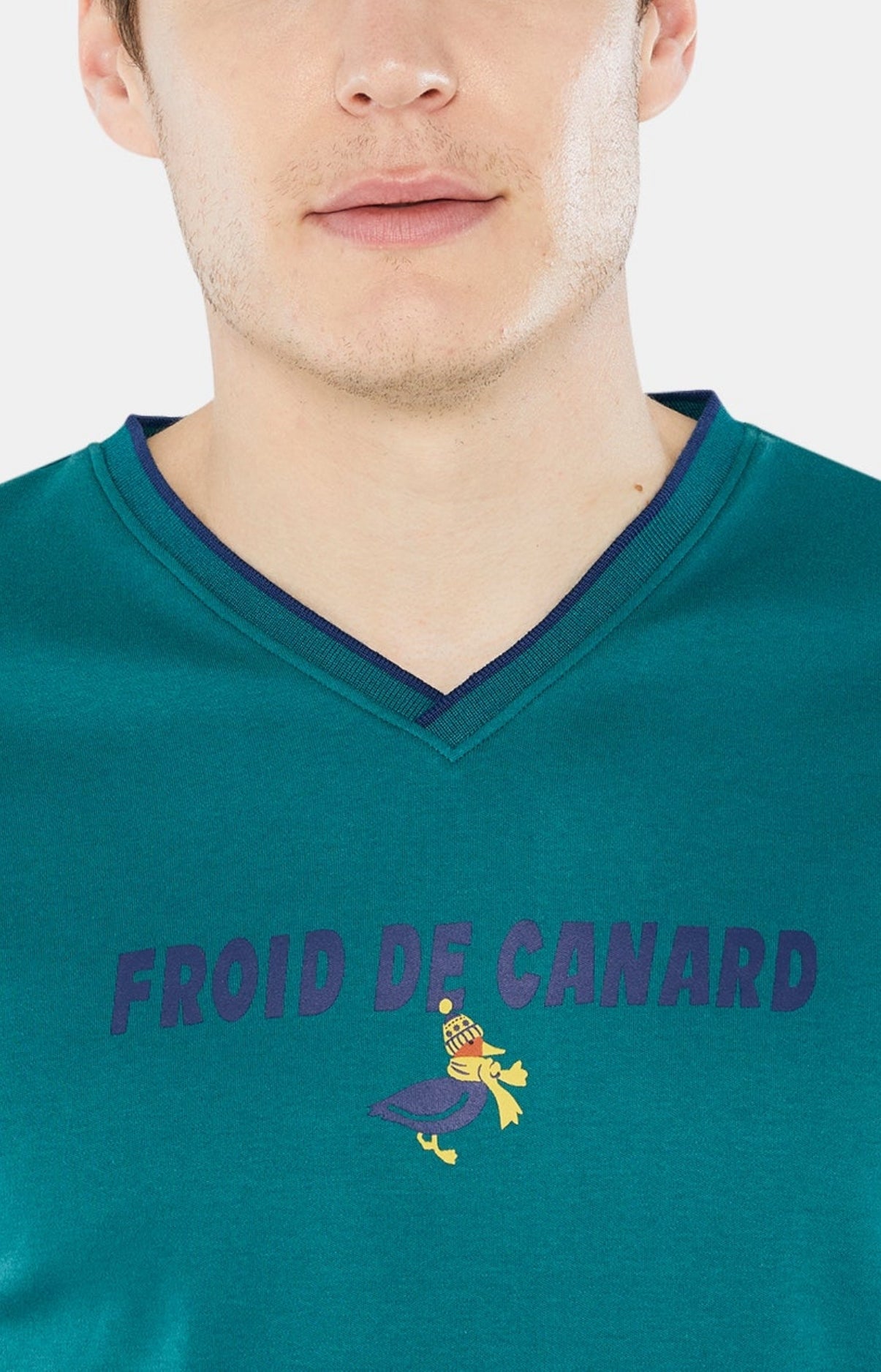arthur-bob-froid-de-canard-colvert-pyjama-homme-marine-coton-bio image 2