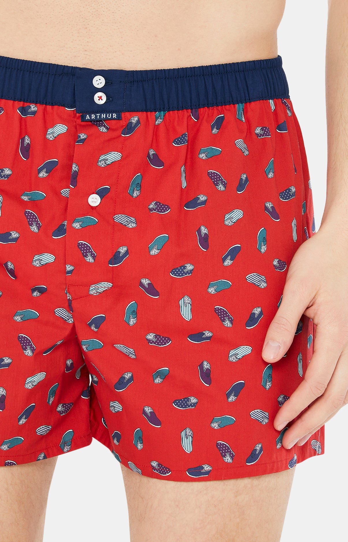 arthur-le-club-1008-cale-on-homme-rouge-coton-bio image 2