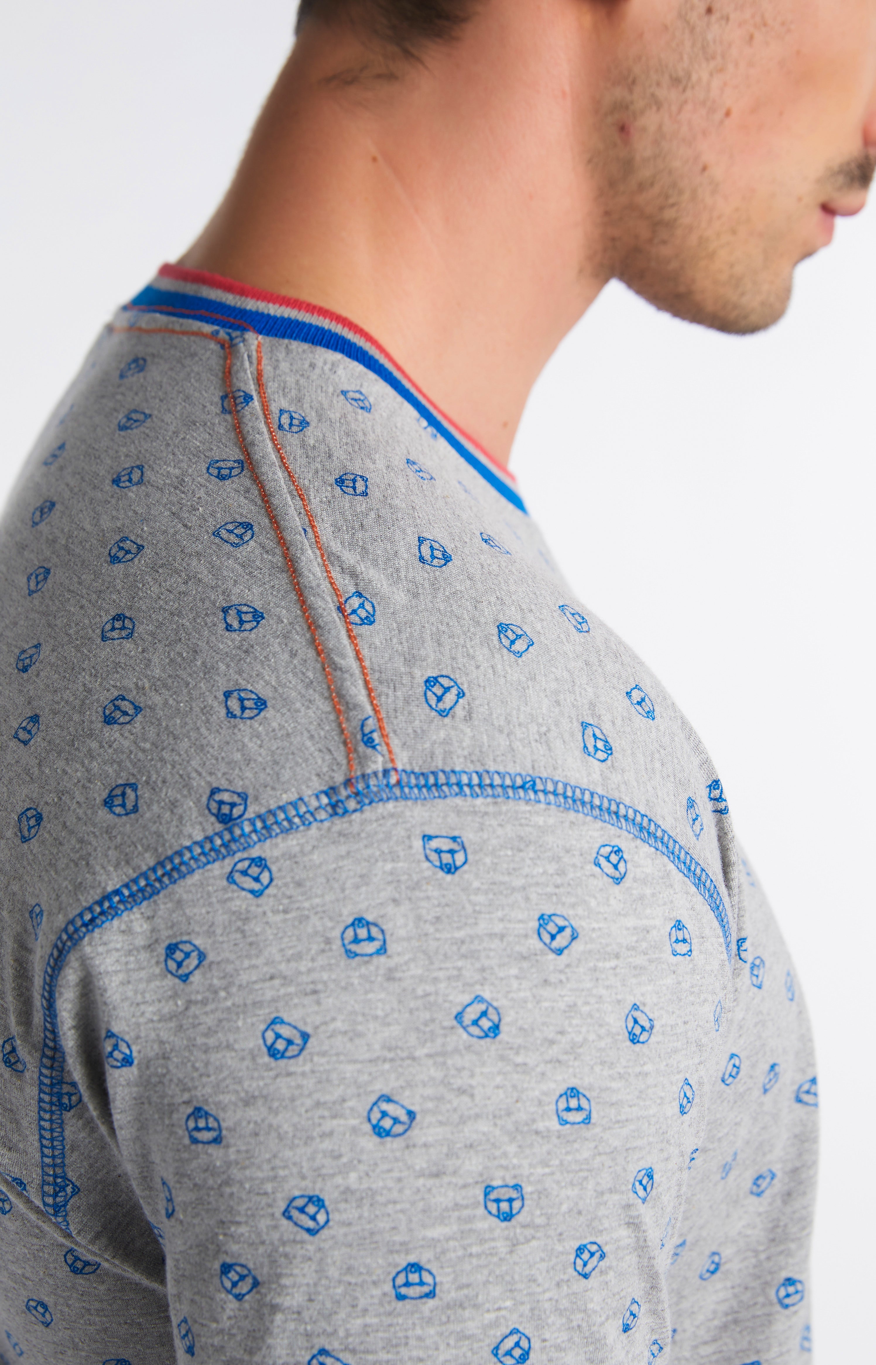 arthur-bob-roi-pyjashort-homme-coton-bio-bleu image 4