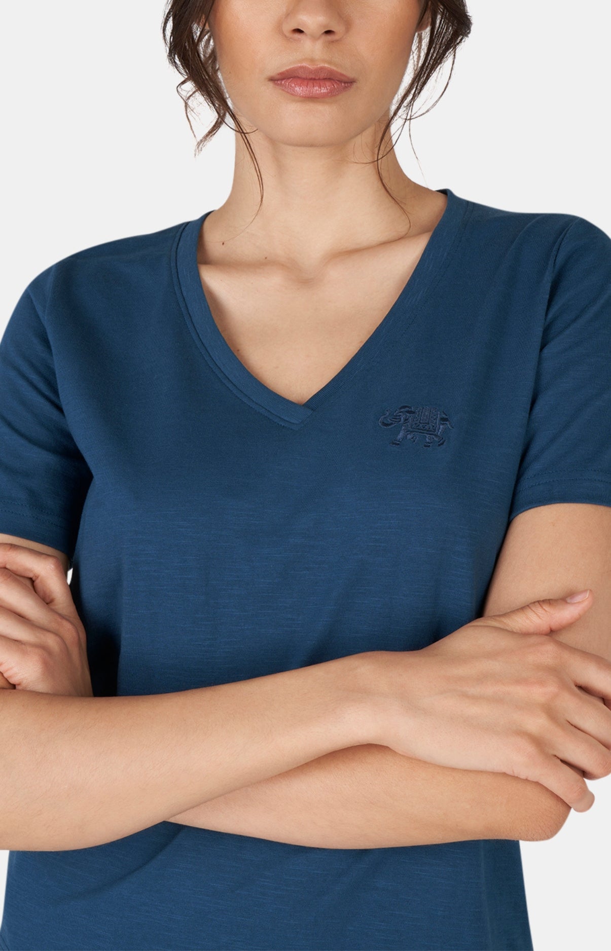 arthur-bob-jersey-coton-tee-shirt-canard-col-v-femme image 4