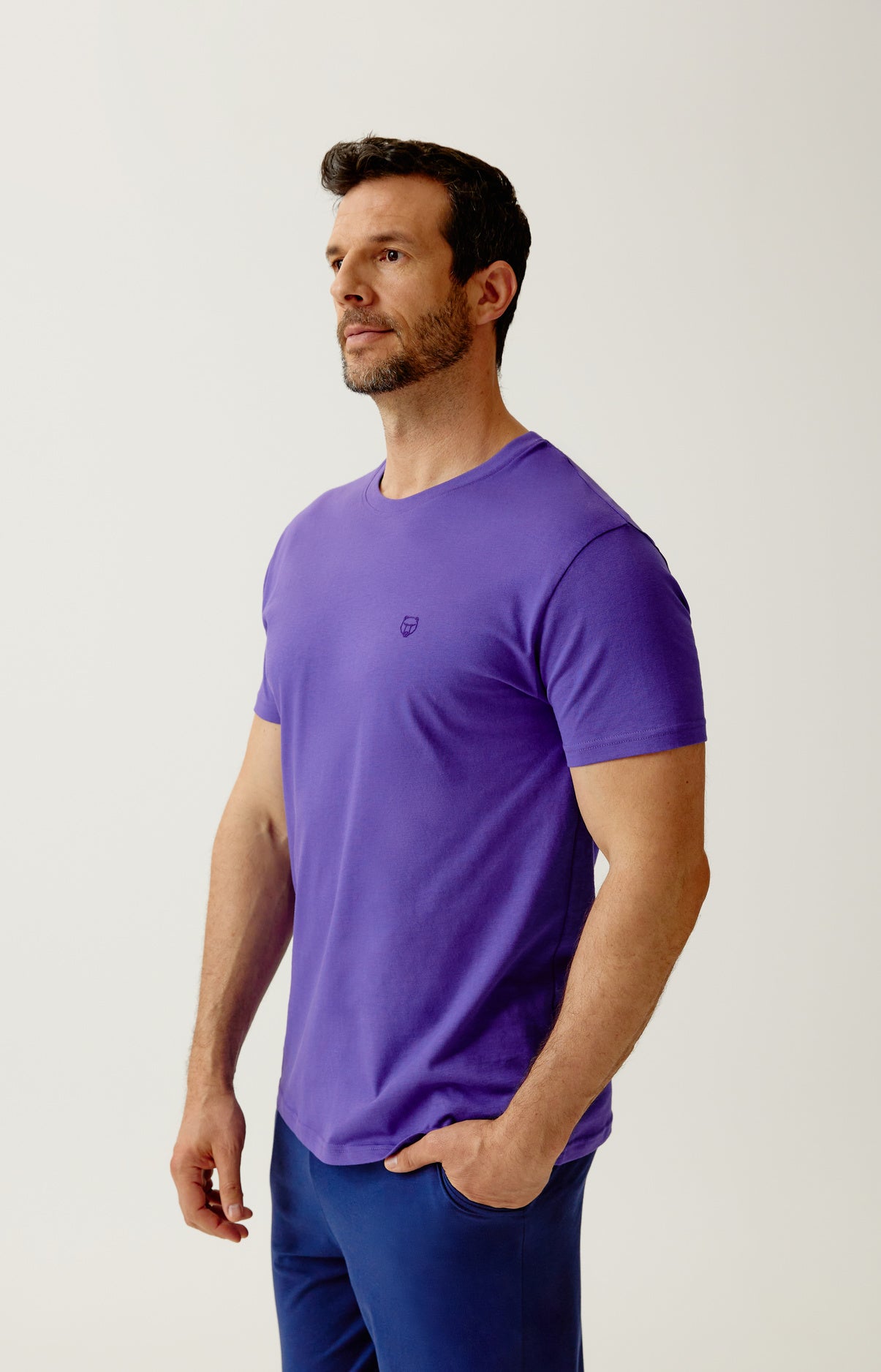 arthur-bob-tee-shirt-violet-haut-pyjama-coton-bio-homme image 5