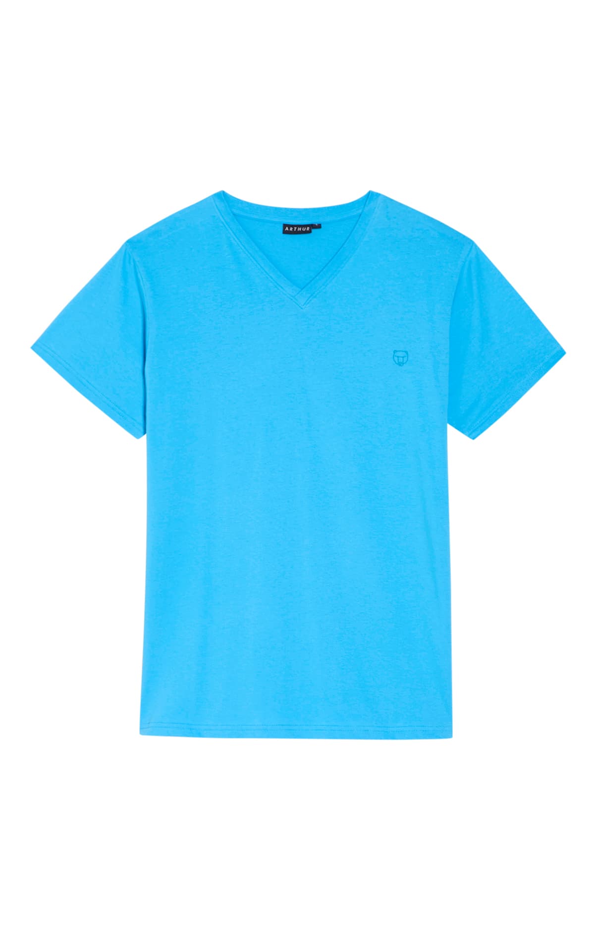 arthur-bob-tee-shirt-jersey-coton-l-ger-col-v-bleu image 3