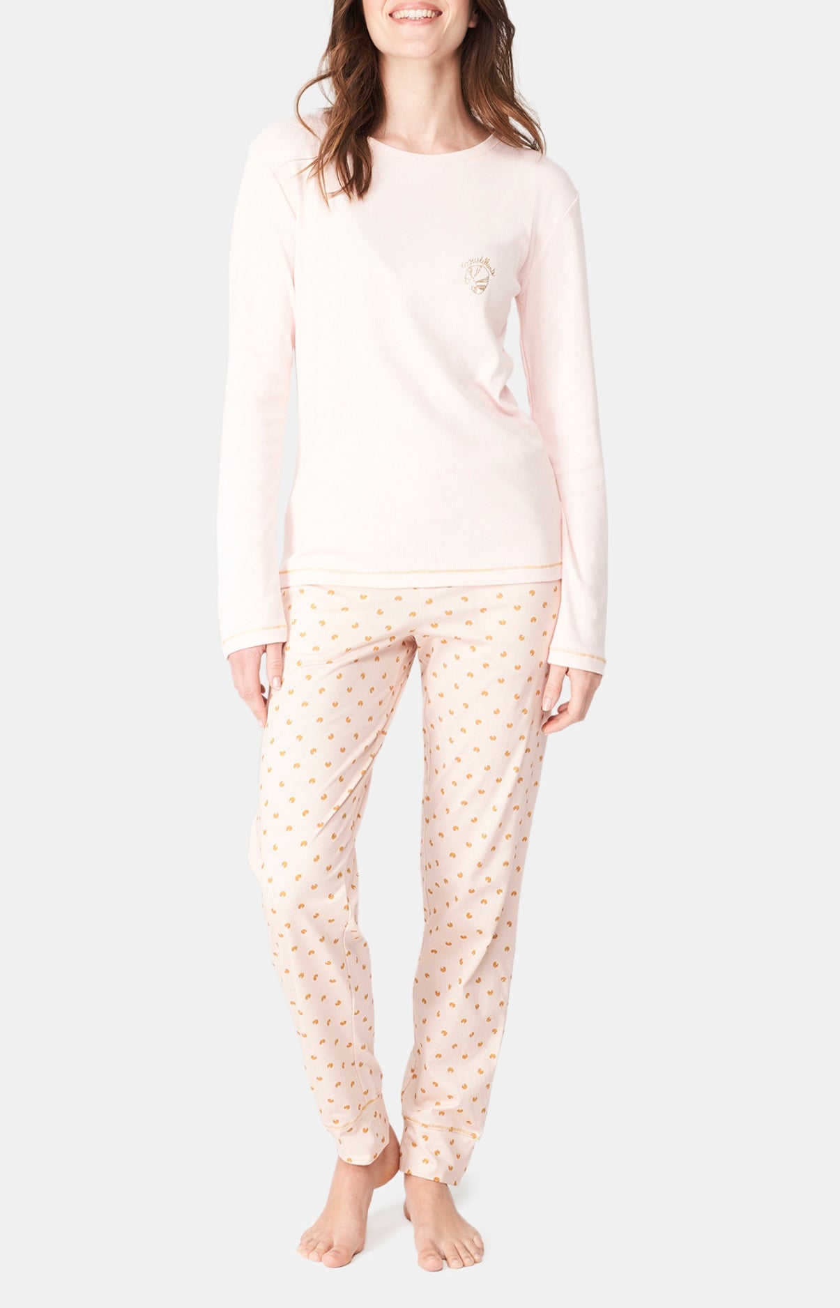 arthur-bob-petit-croissant-pyjama-femme-rose-coton-bio image 1