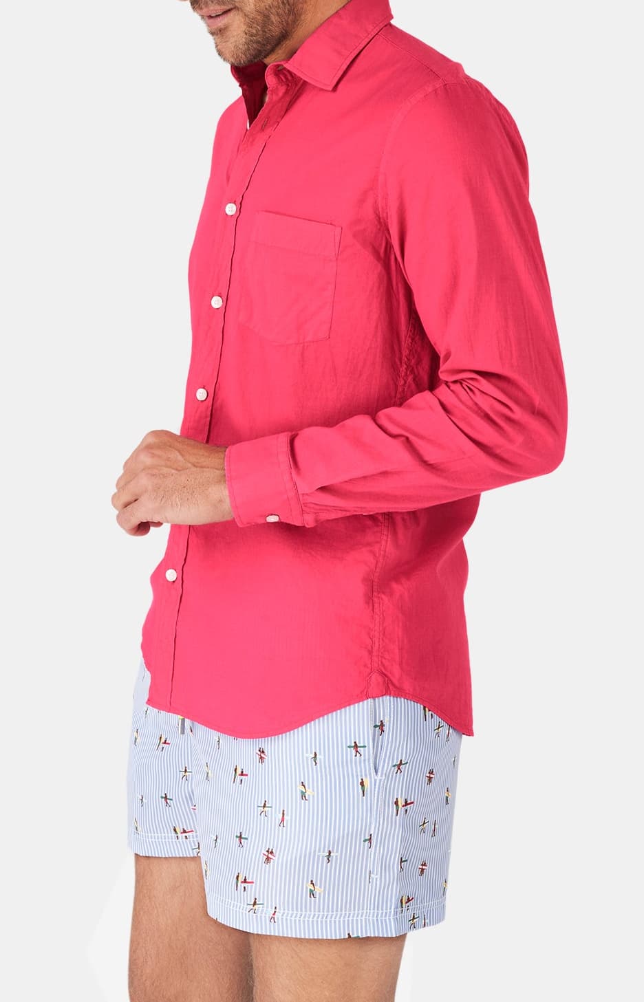 arthur-bob-chemise-voile-coton-framboise-m-homme image 5