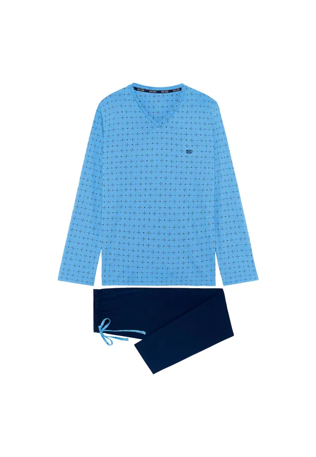 hom-modal-comfort-alan-403207-pyjama-long-homme-bleu image 1