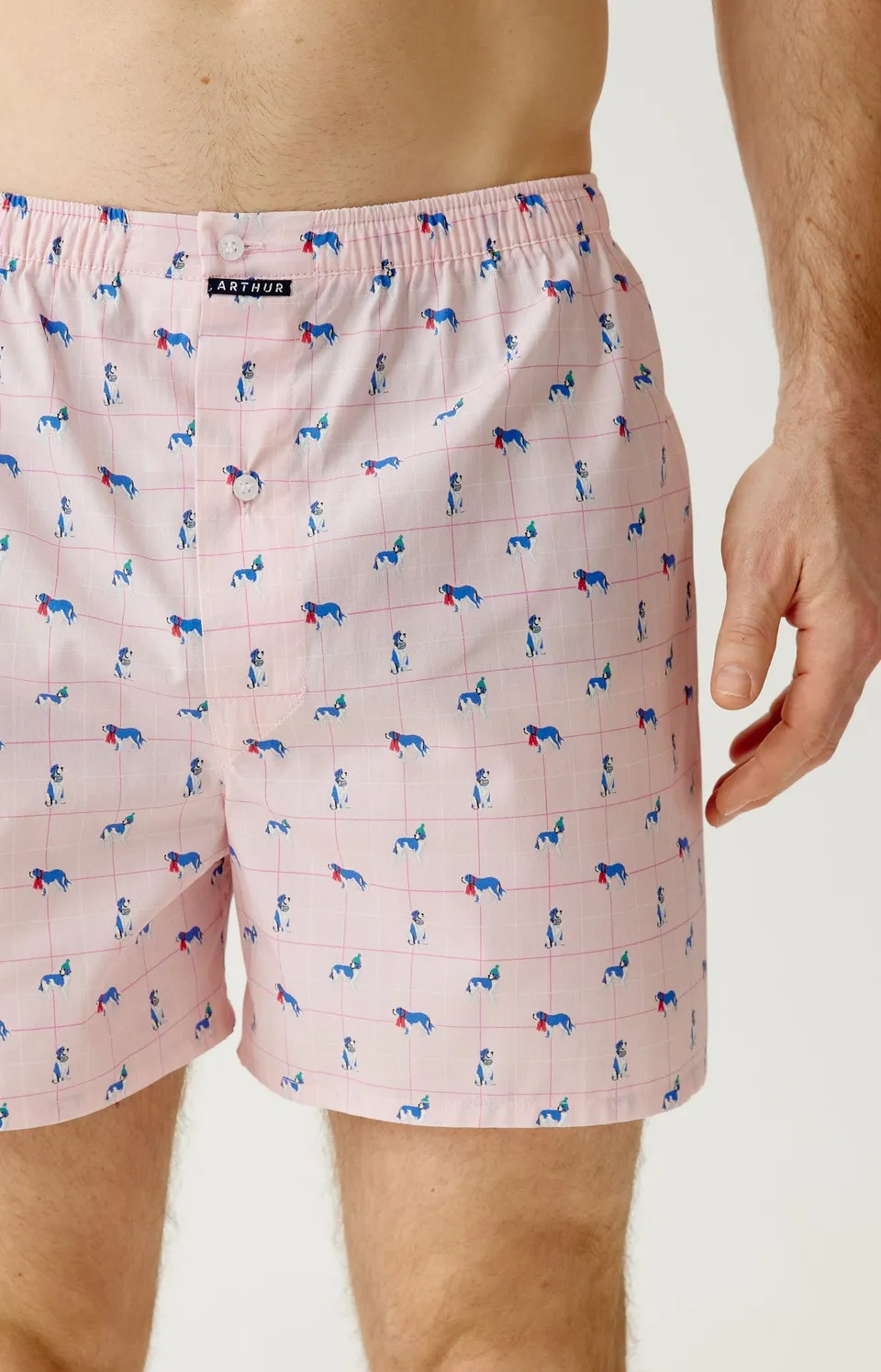 arthur-le-club-chien-bernard-cale-on-homme-rose-coton-bio image 1