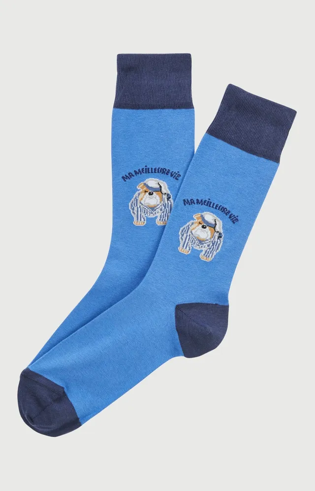 arthur-bob-ma-meilleure-vie-chaussettes-bleu-40-46-coton image 1