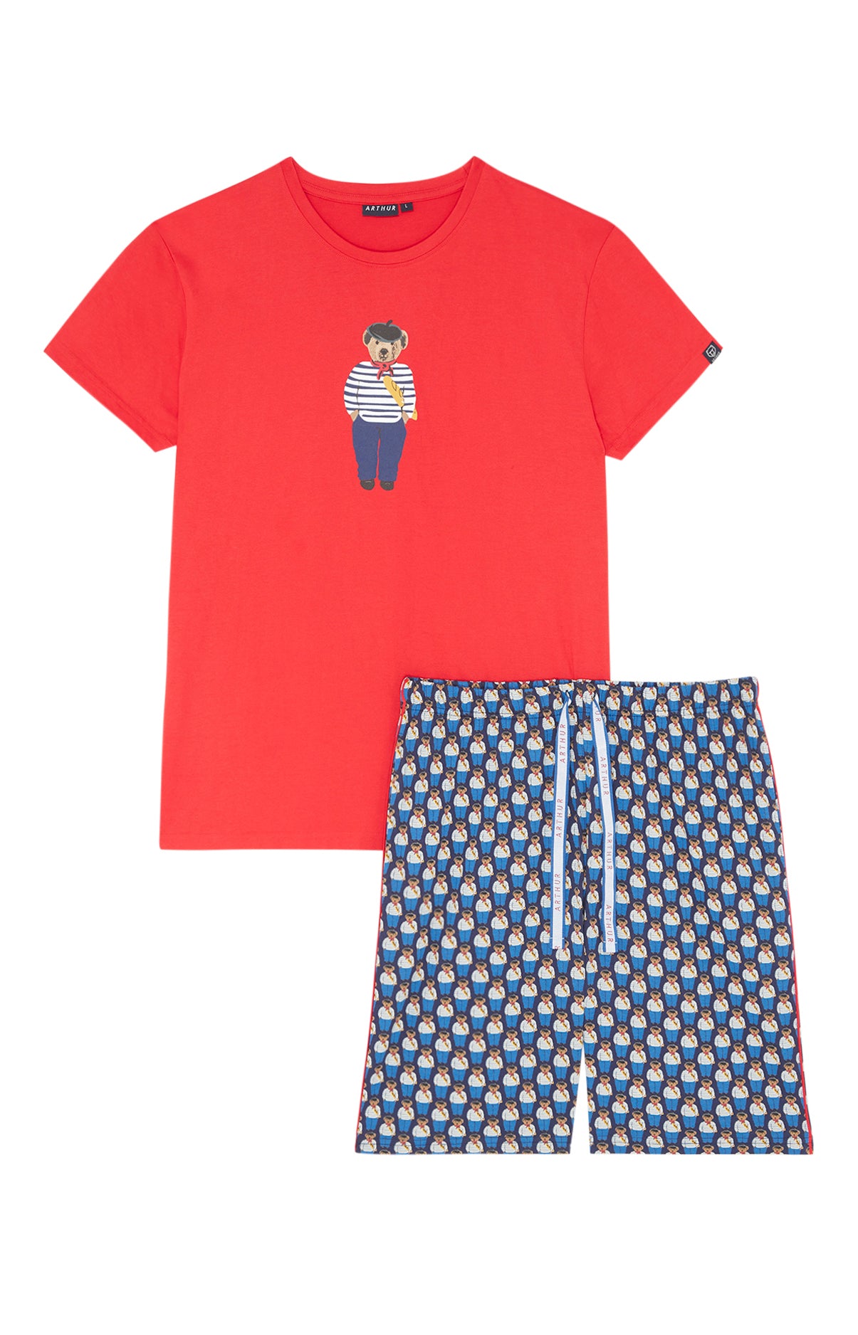 arthur-bob-teddy-in-paris-pyjashort-homme-marine-coton-bio image 3