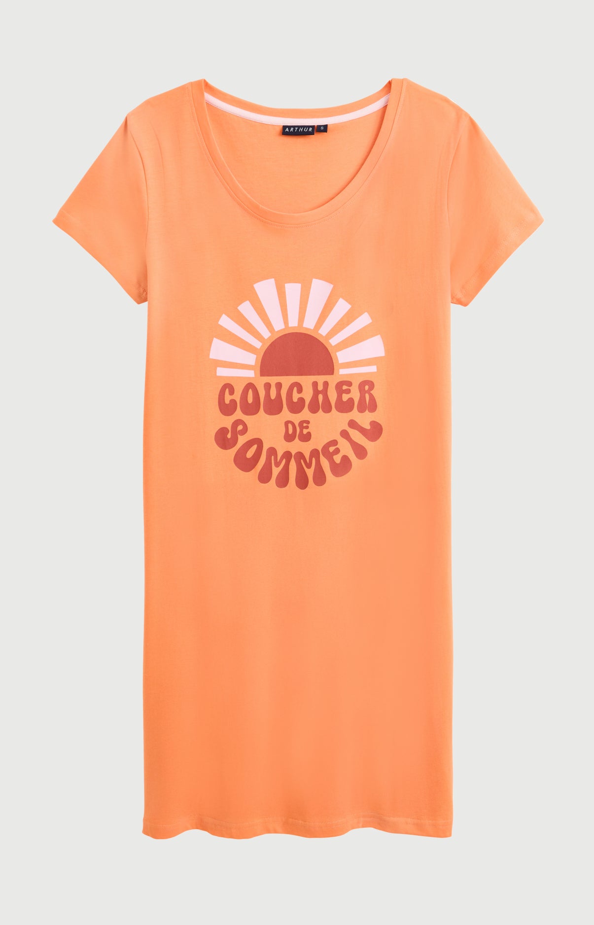 arthur-bob-coucher-sommeil-chemise-nuit-abricot-femme image 3