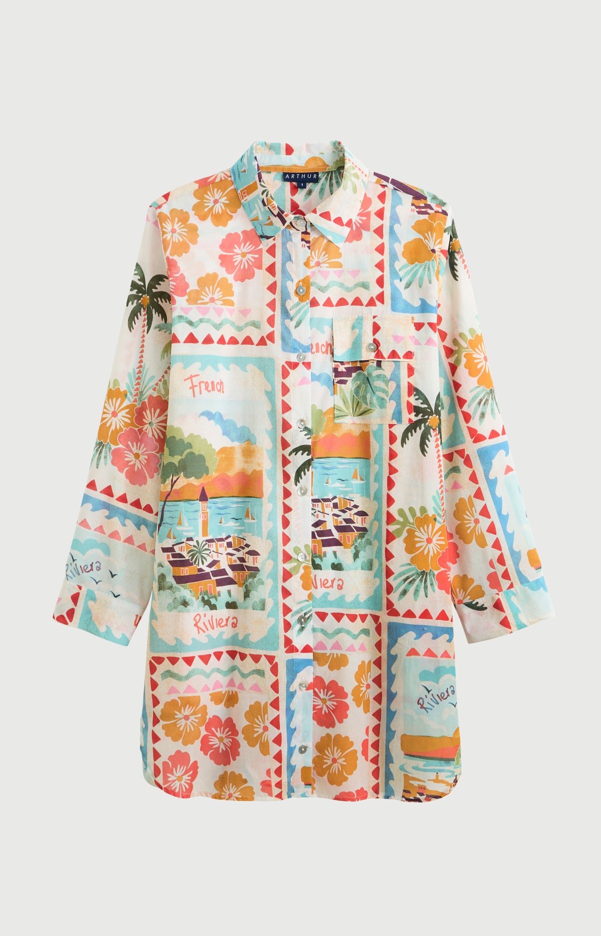 arthur-bob-french-riviera-robe-chemise-multicolore-coton image 3
