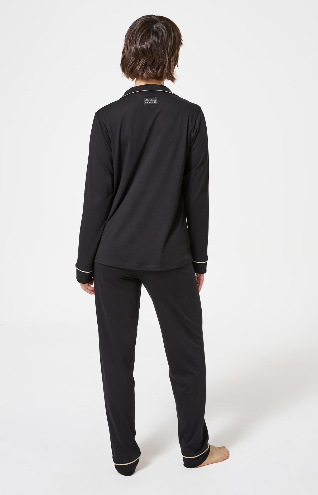 arthur-bob-tradi-pyjama-femme-noir-lyocell-coton image 7