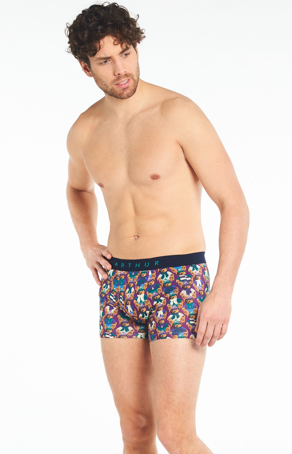 arthur-bob-teddy-boxer-homme-coton-bio-violet image 4
