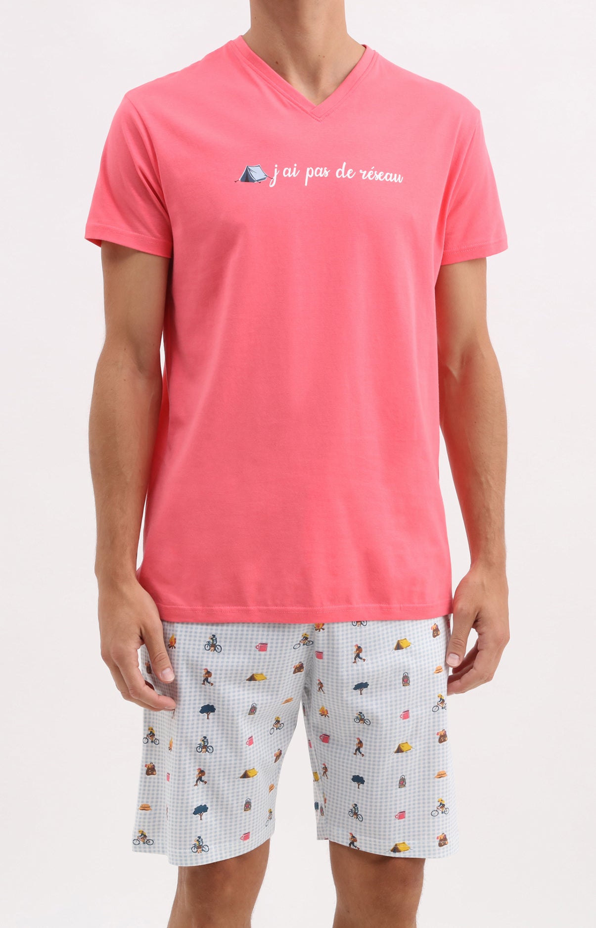 arthur-bob-r-seau-pyjashort-homme-ciel-coton image 1