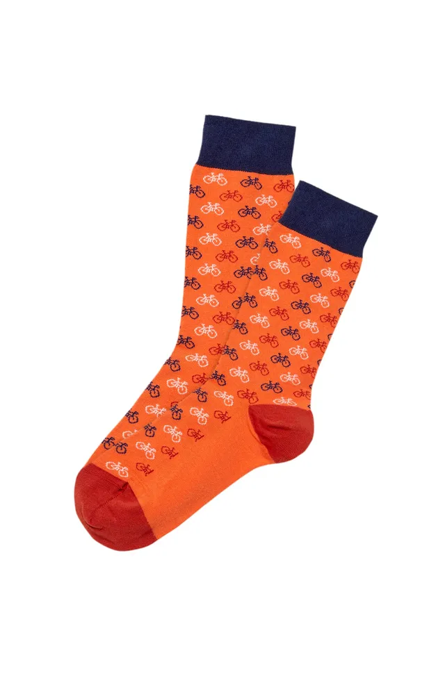 arthur-bob-petit-v-lo-chaussettes-homme-orange-coton-bio image 1