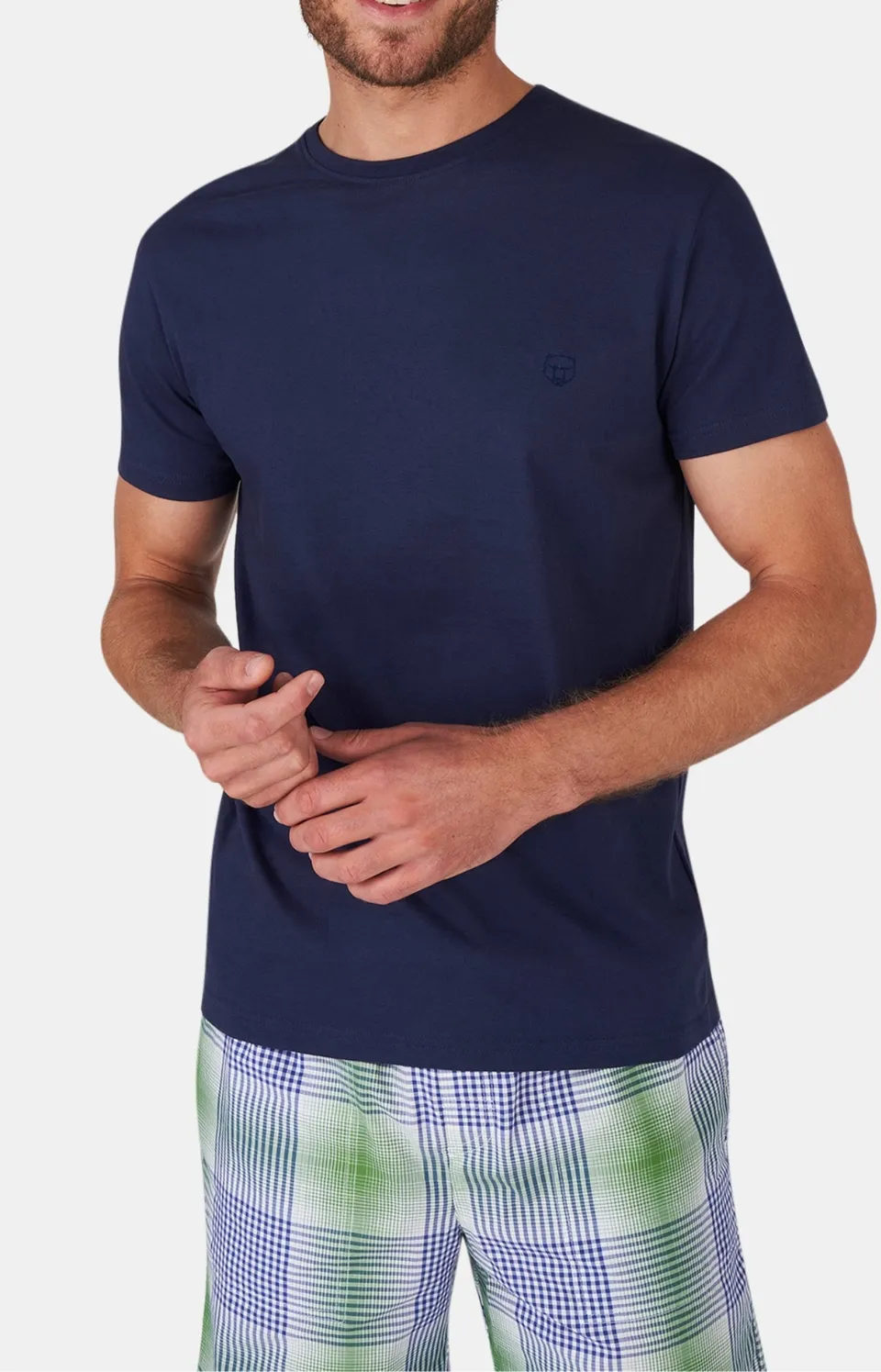arthur-bob-tee-shirt-homme-marine-coton-bio-col-rond image 1