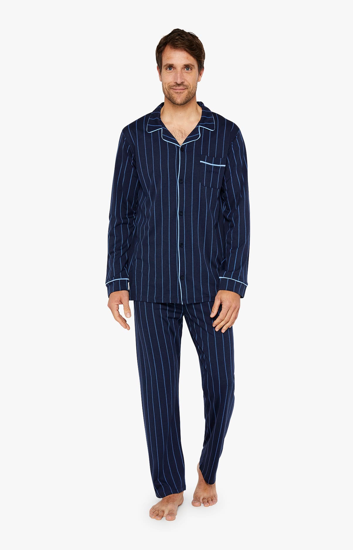arthur-bob-tradi-marine-pyjama-homme-marine-l-lyocell-coton image 1