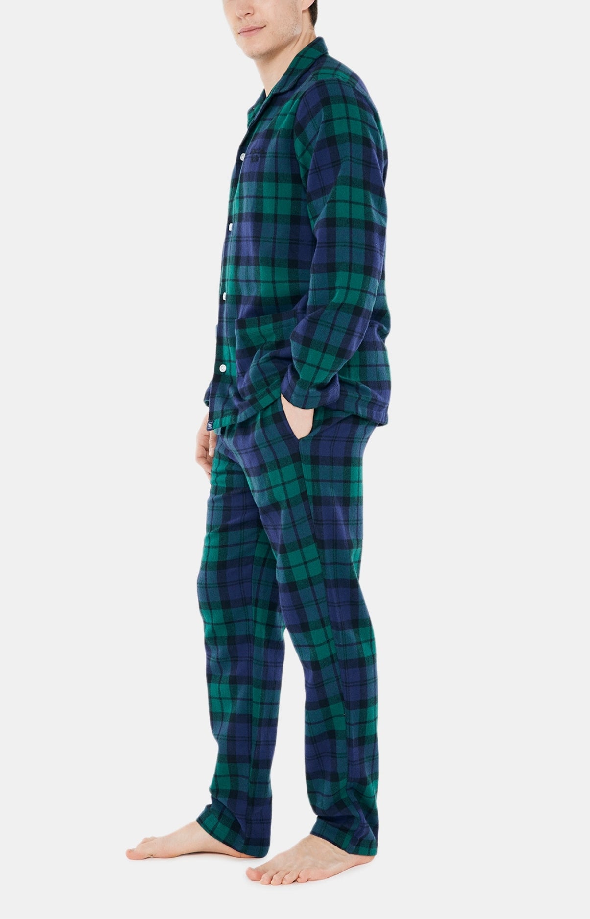 arthur-bob-bill-pyjama-boutonn-homme-vert-pilou image 2