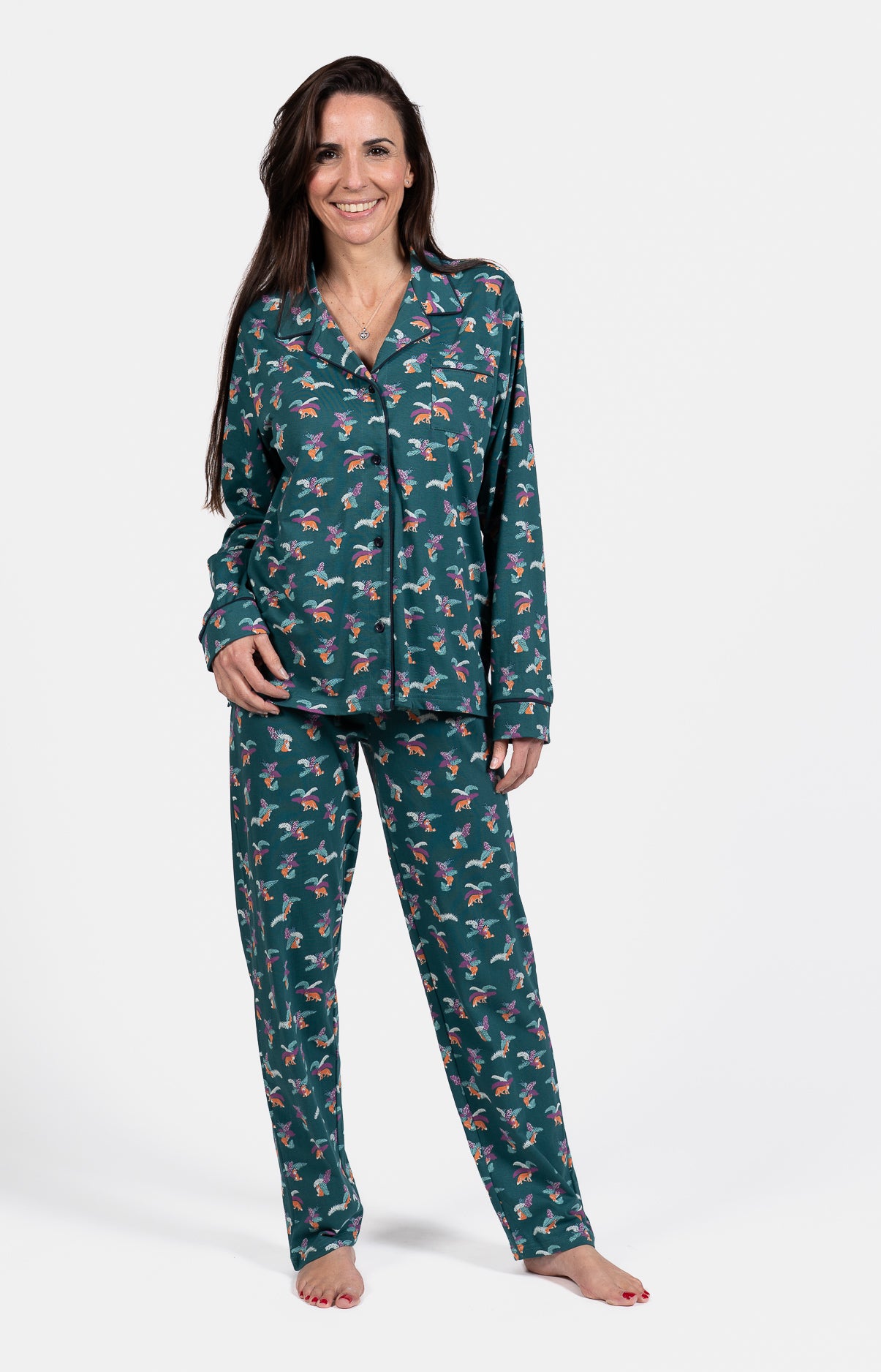 arthur-bob-renard-pyjama-femme-sapin-coton-manches-longues image 1