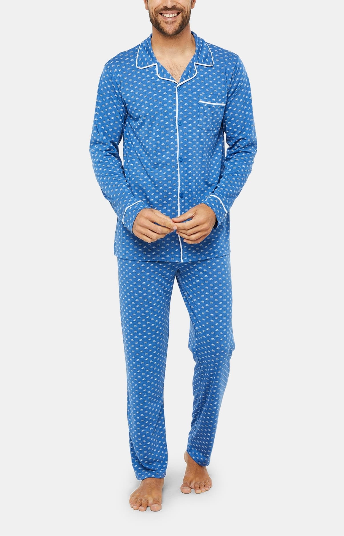 arthur-bob-petit-v-lo-pyjama-boutonn-homme-denim-lyocell image 1