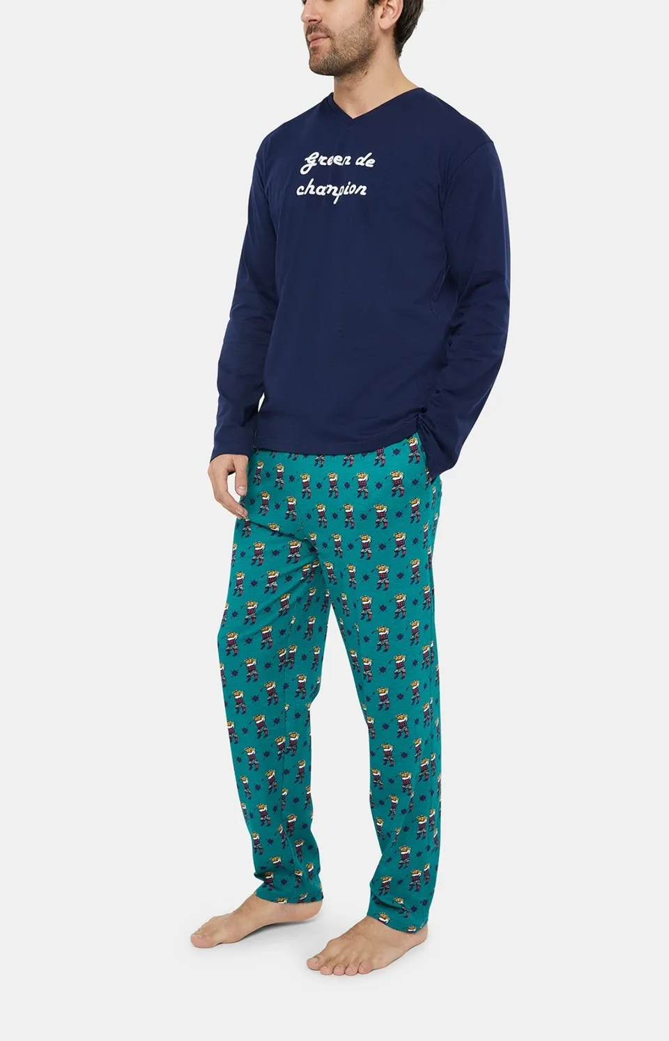 arthur-bob-green-champion-pyjama-long-sapin-l-coton image 1