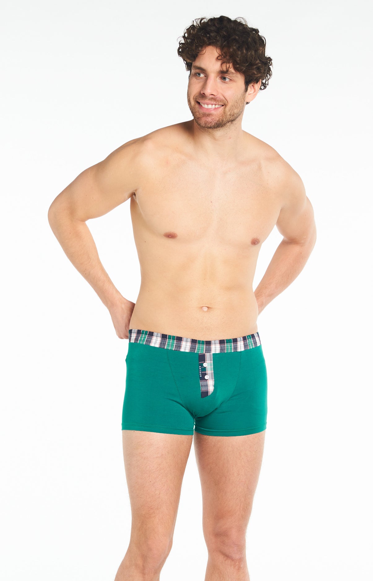 arthur-bob-boxer-club-boxer-homme-vert-coton-bio image 2