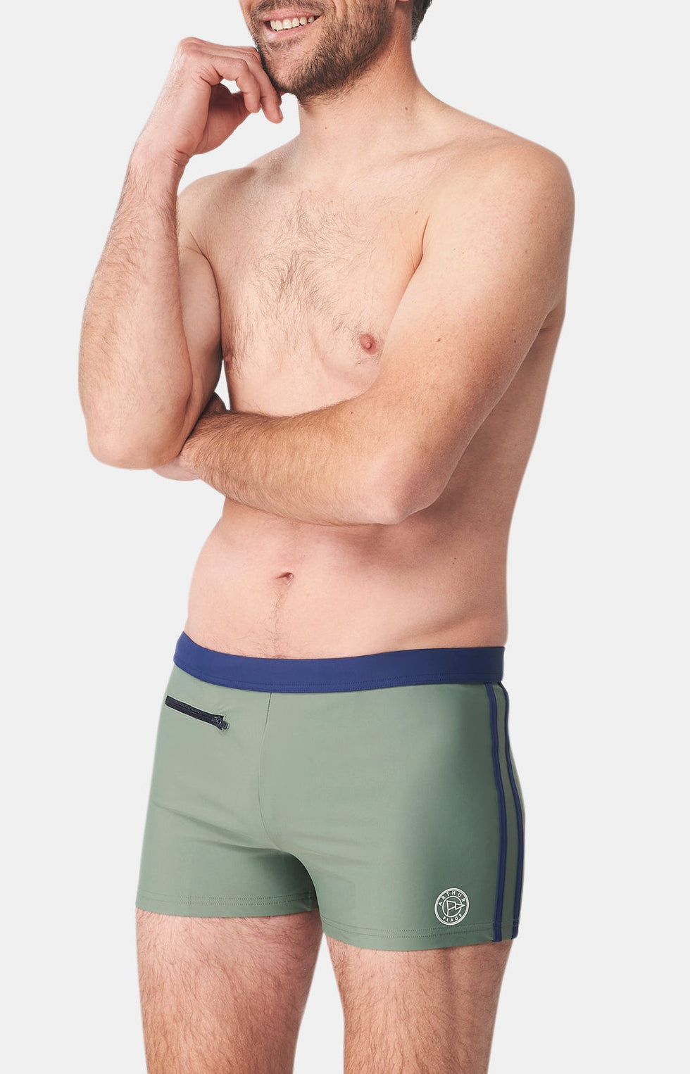 arthur-bob-boxer-de-bain-homme-kaki image 4