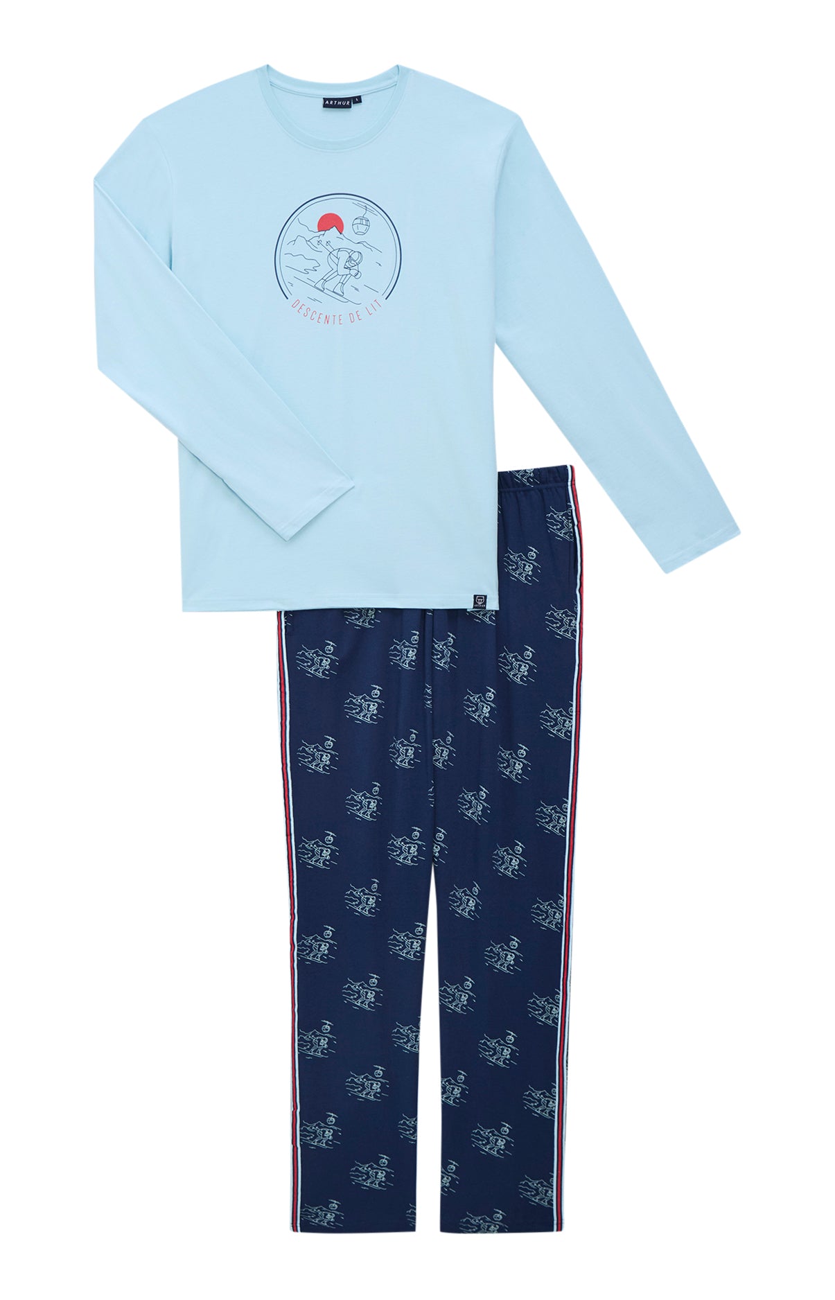 arthur-bob-descente-de-lit-pyjama-homme-marine-coton image 3