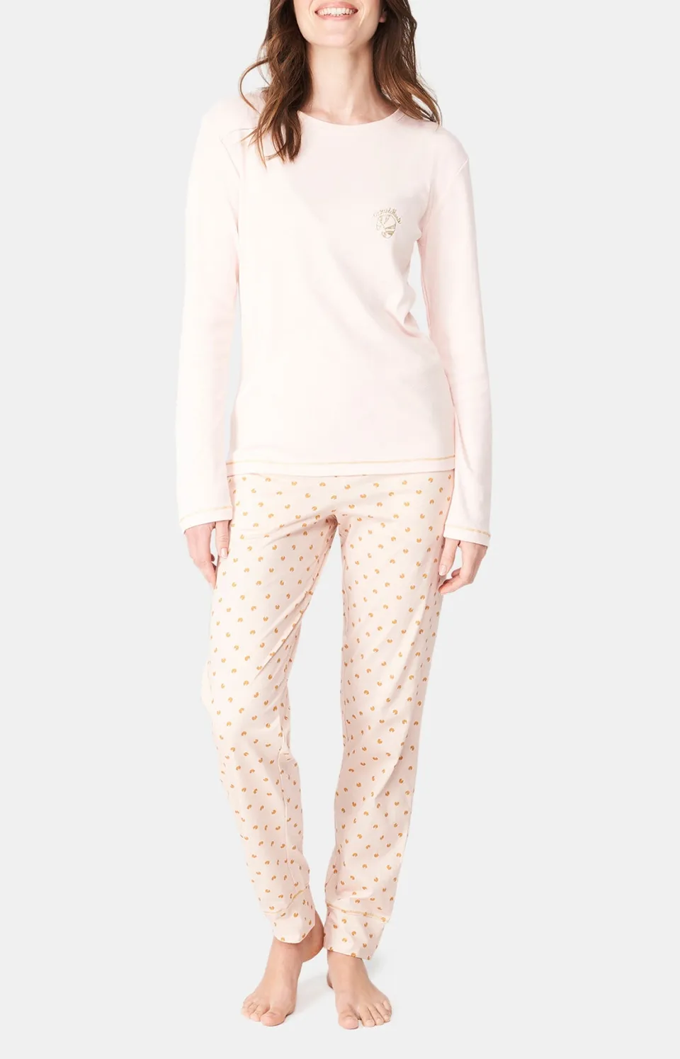 arthur-bob-petit-croissant-pyjama-femme-rose-coton-bio image 1