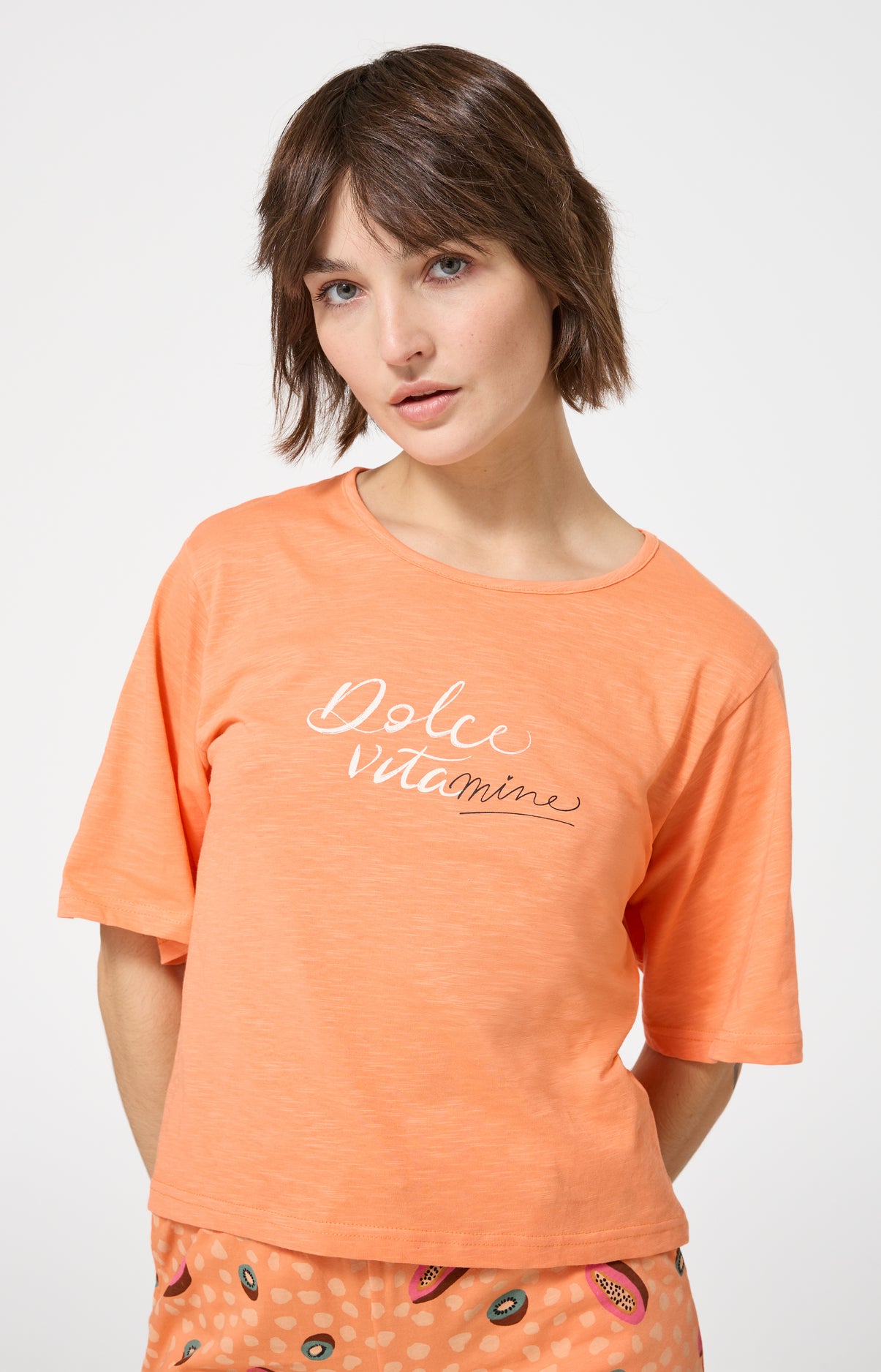 arthur-bob-dolce-vitamines-pyjashort-coton-orange-m-humoristique image 2