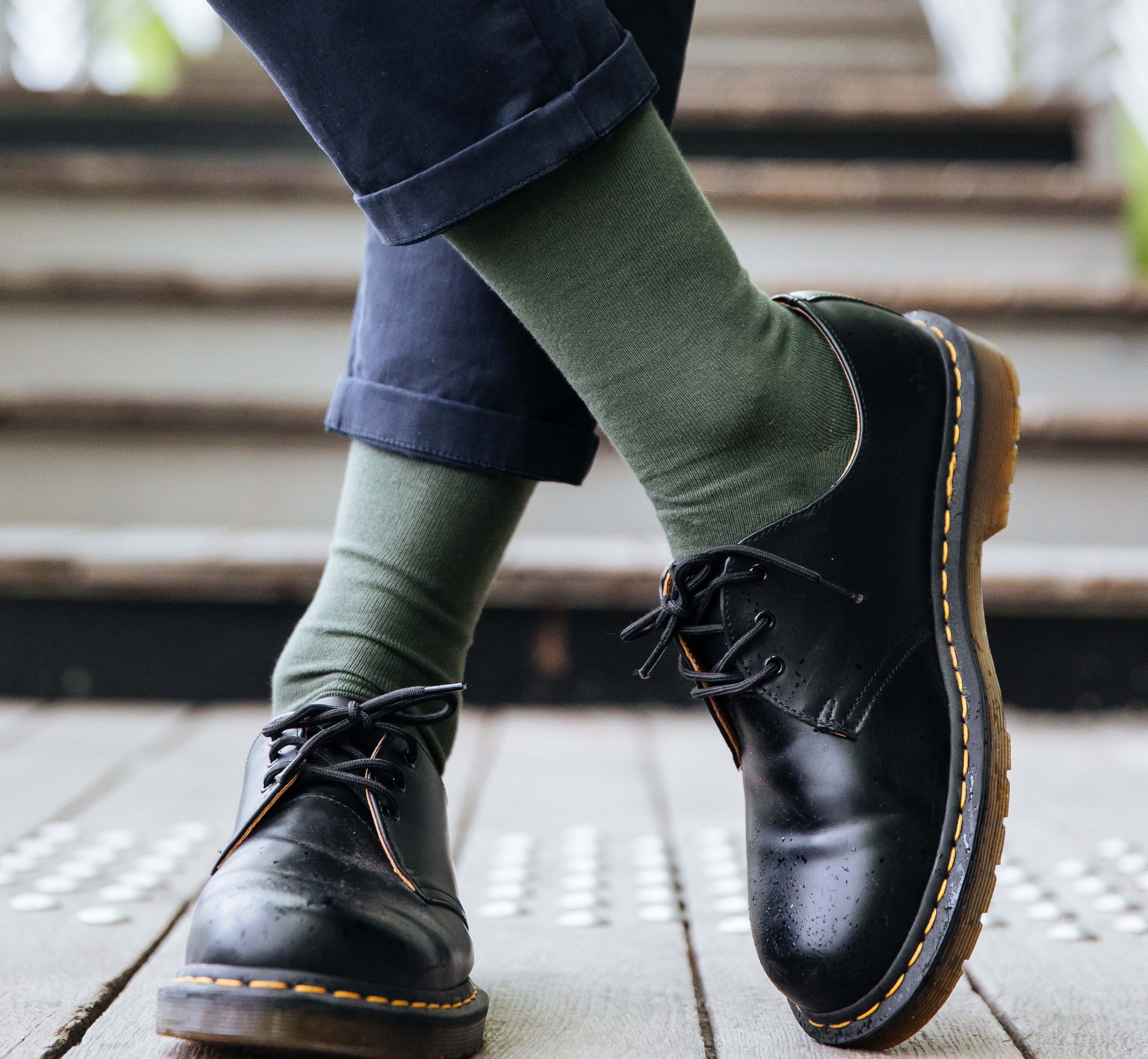 archiduchesse-de-ville-en-kakimini-chaussettes-kaki-coton image 5