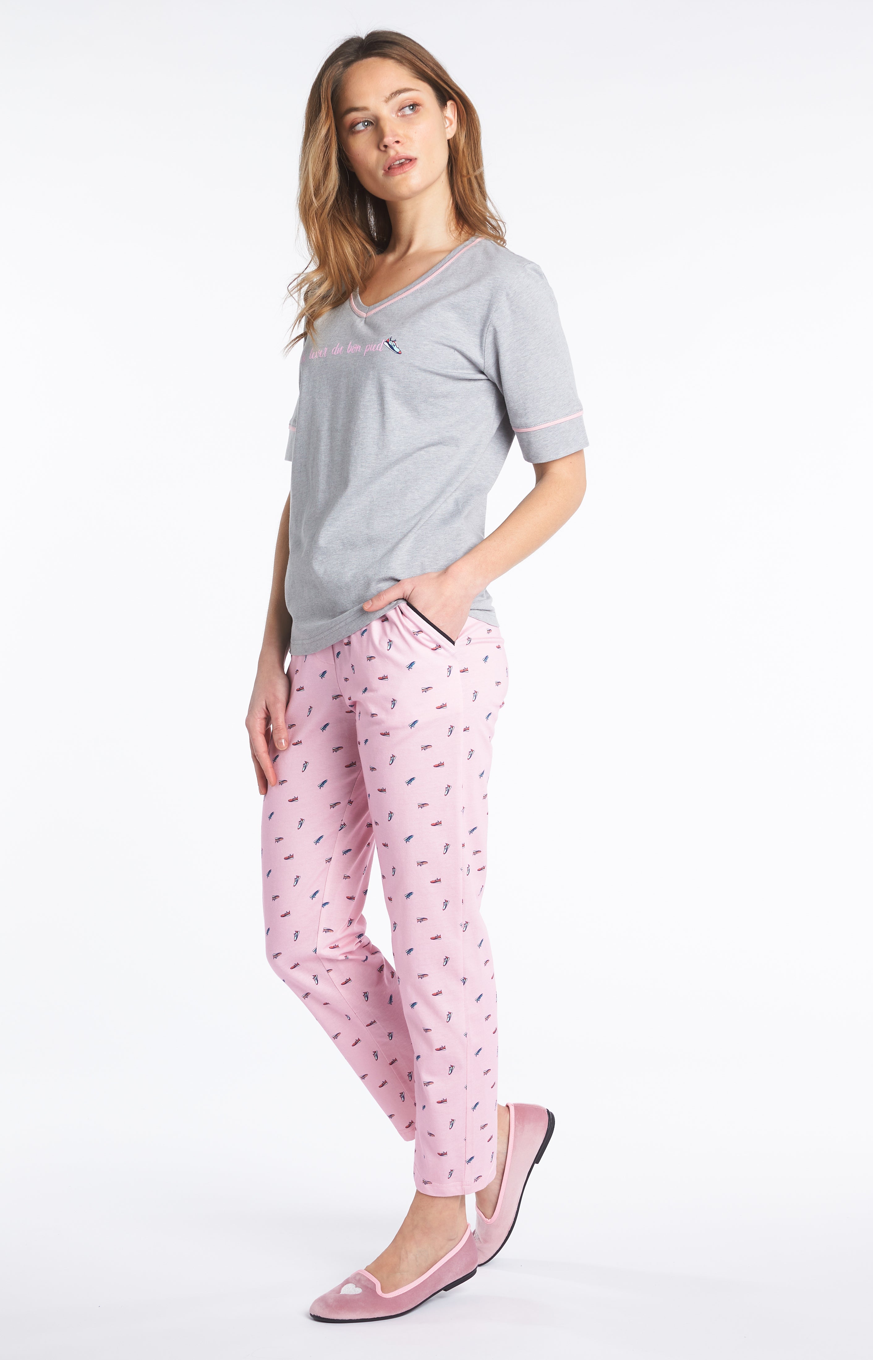 arthur-bob-pyjama-sneakers-rose-coton-bio image 2