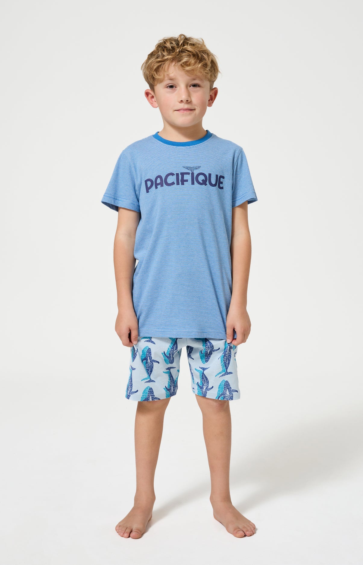 arthur-bob-pyjashort-pacifique-bleu-coton-bio-enfant image 1