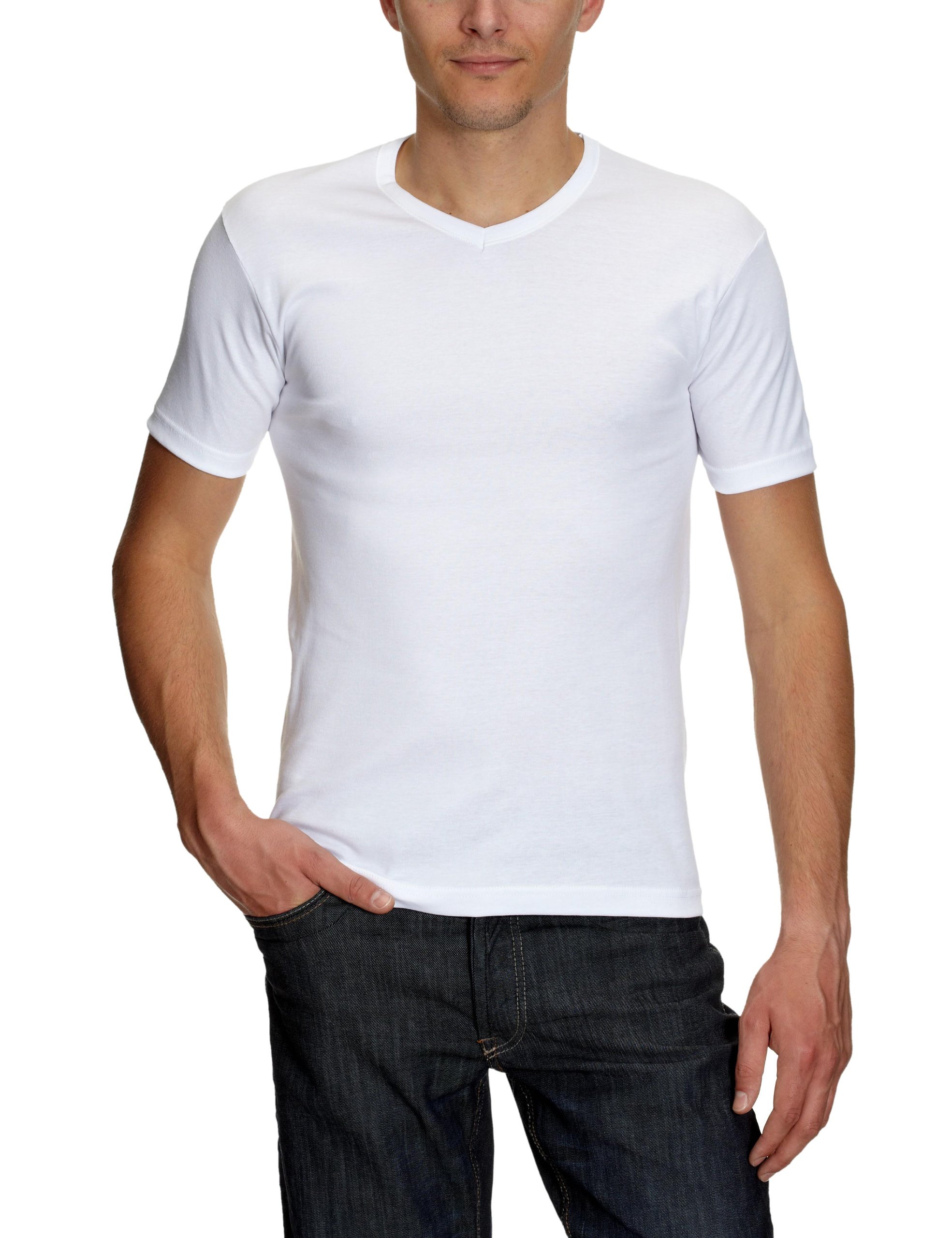 athena-easy-bio-lot-2-t-shirts-homme-col-v-blanc-taille-m image 3