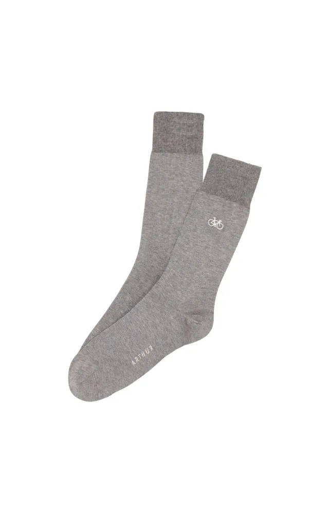 arthur-bob-chaussettes-fil-d-cosse-v-lo-gris image 1