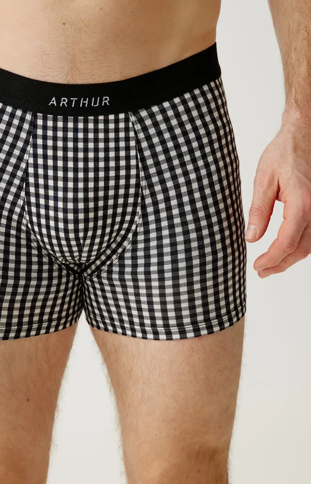 arthur-bob-boxer-vichy-noir-homme-coton-bio-co-responsable image 1