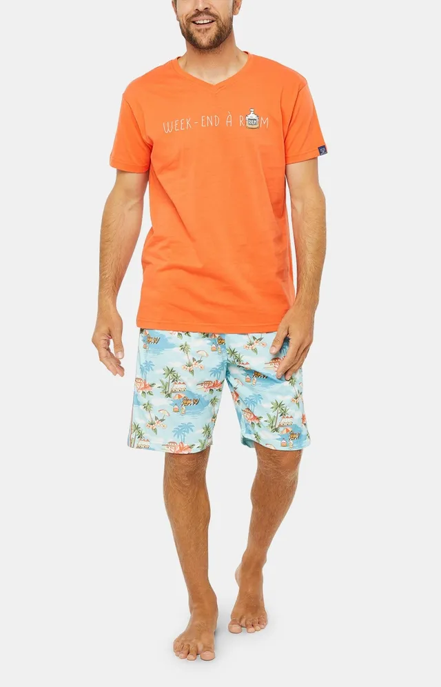 arthur-bob-rhum-pyjashort-homme-multicolore-coton-bio image 1