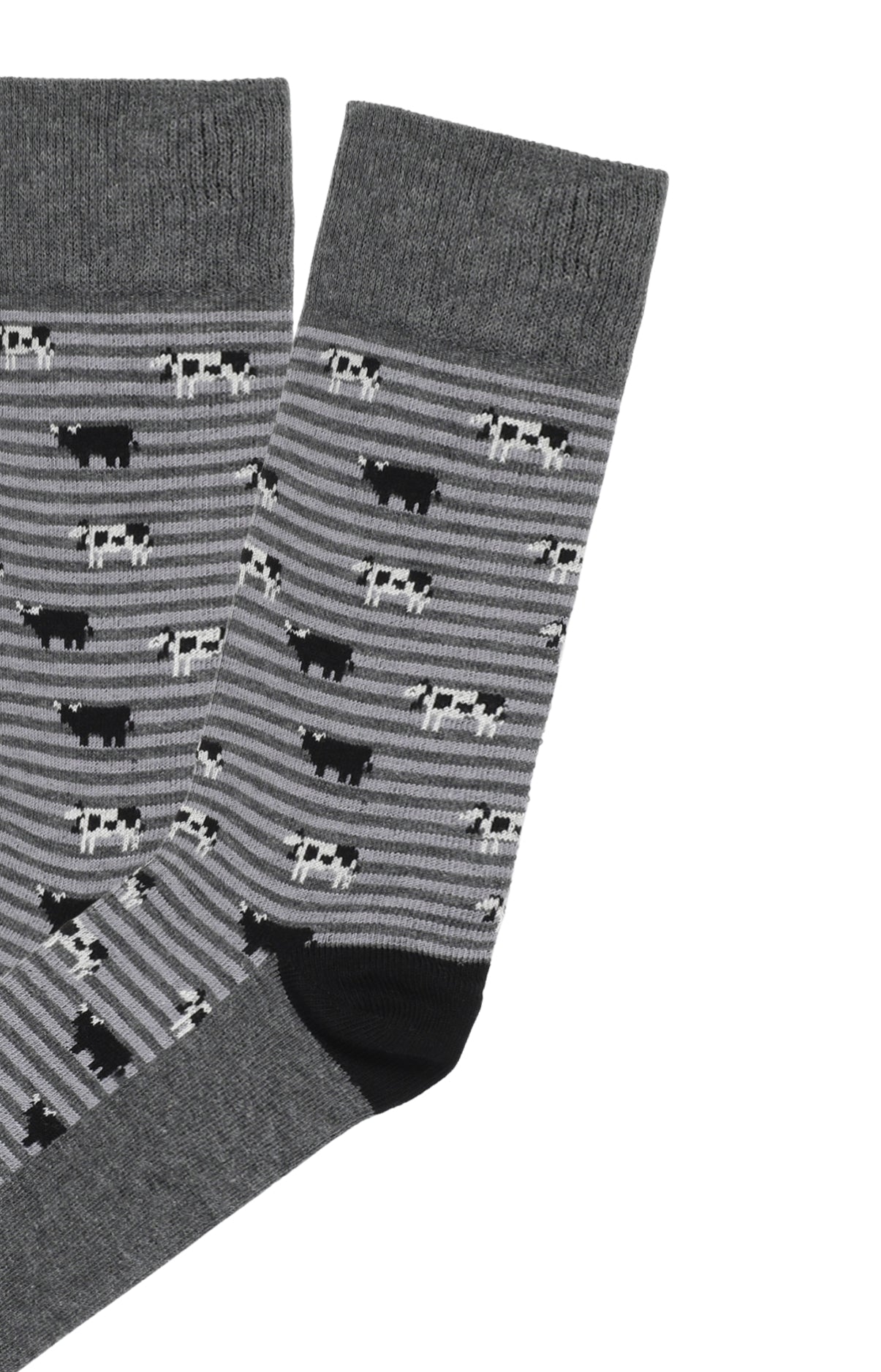 arthur-bob-chaussettes-vache-noir-gris-coton image 2