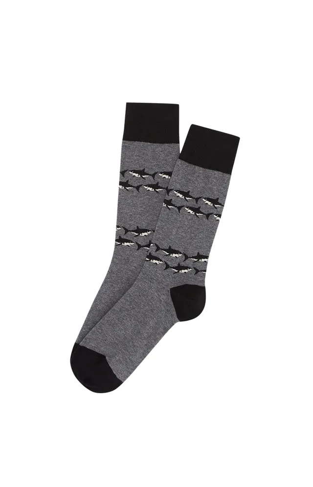 arthur-bob-requin-chaussettes-homme-gris-coton-bio image 1