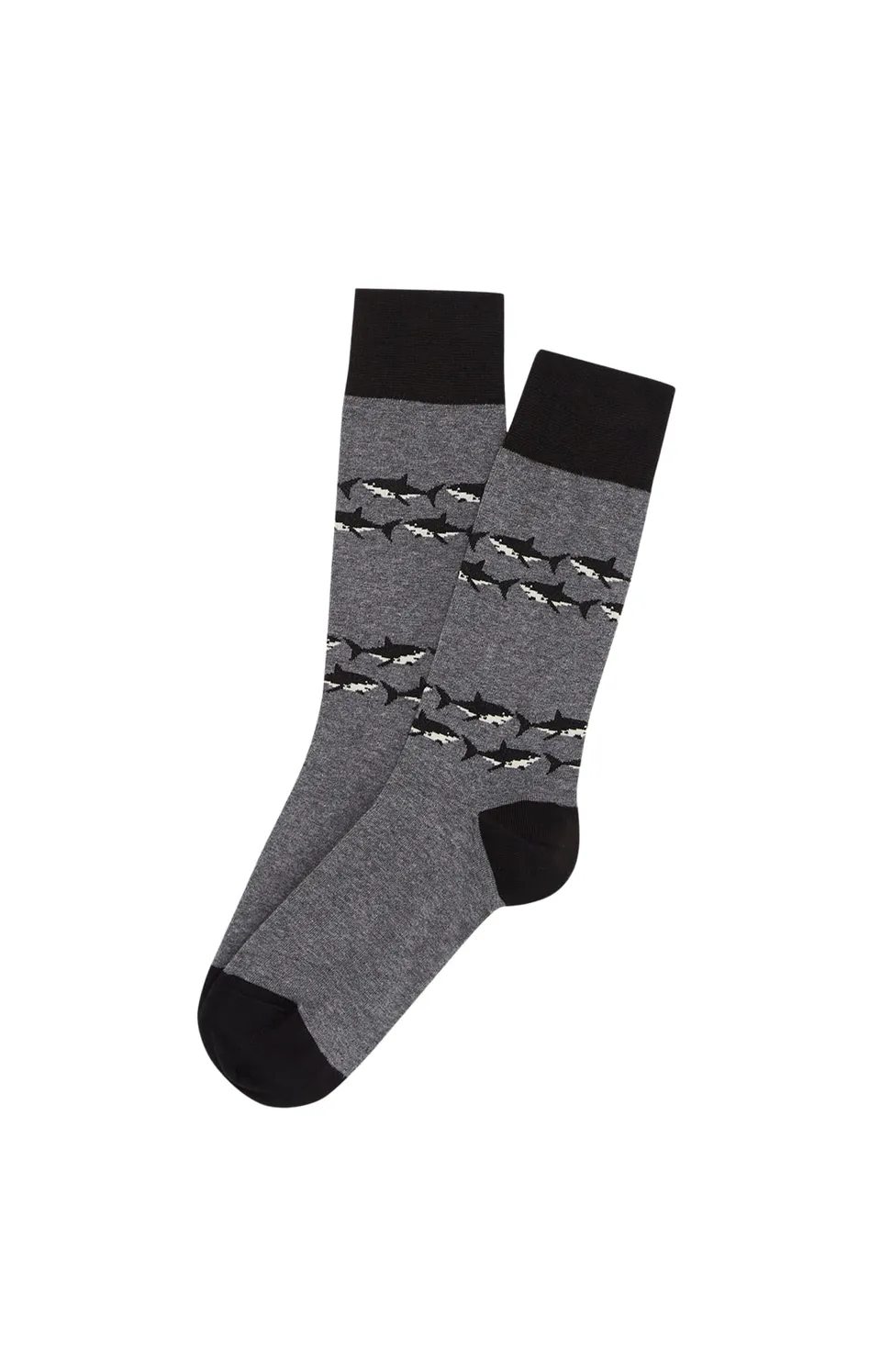 arthur-bob-requin-chaussettes-homme-gris-coton-bio image 1