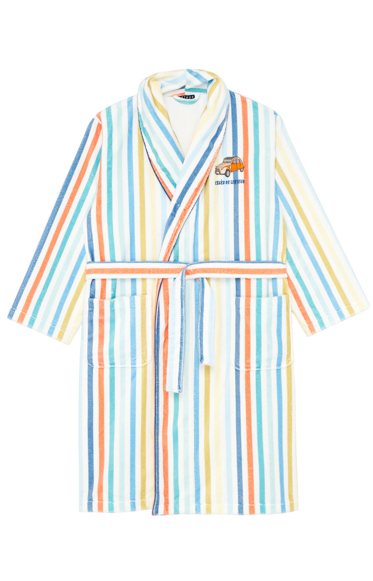 arthur-bob-2cv-peignoir-coton-multicolore-col-ch-le image 3