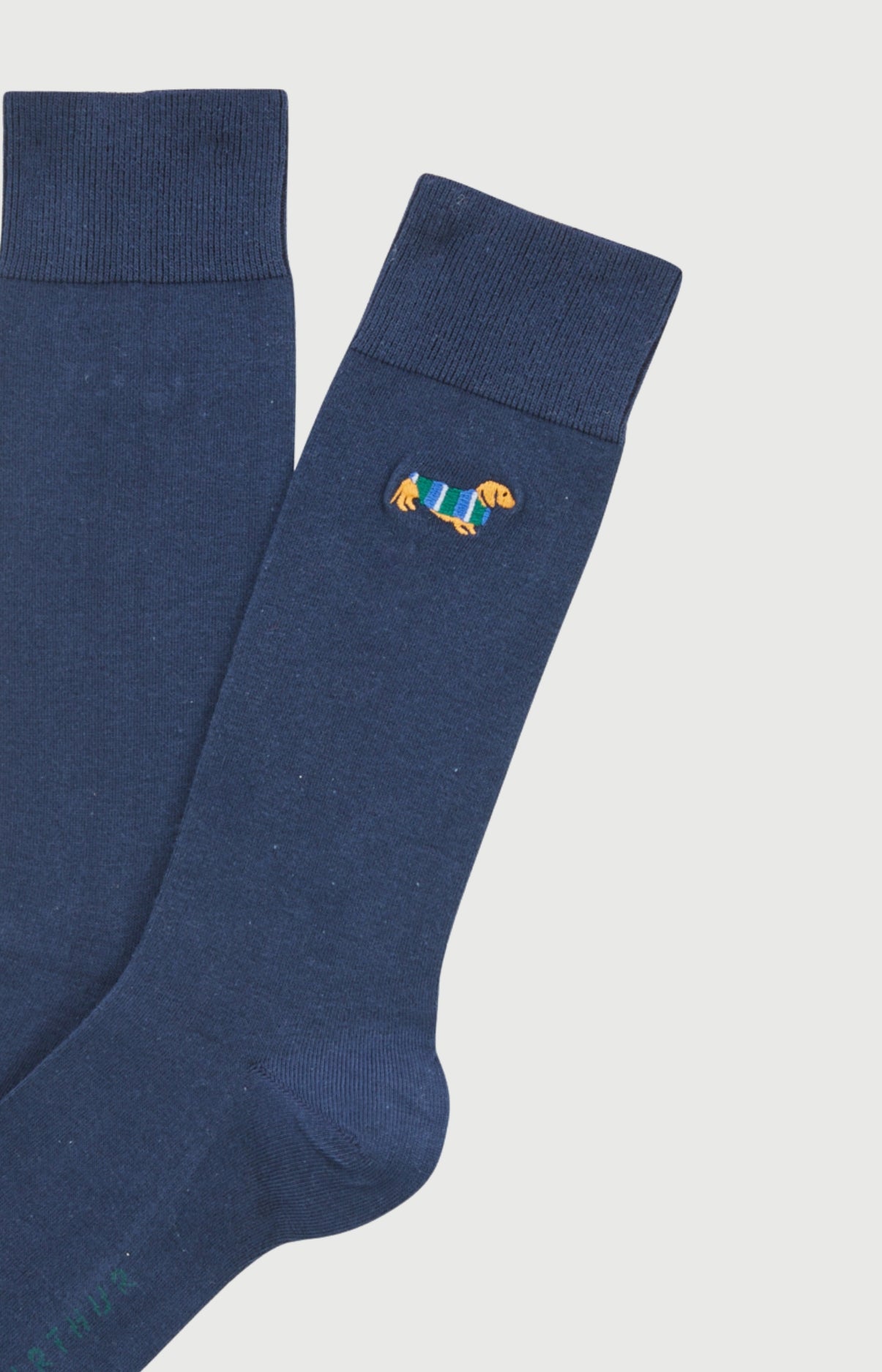 arthur-bob-chaussettes-homme-marine-teckel-coton-brod image 2