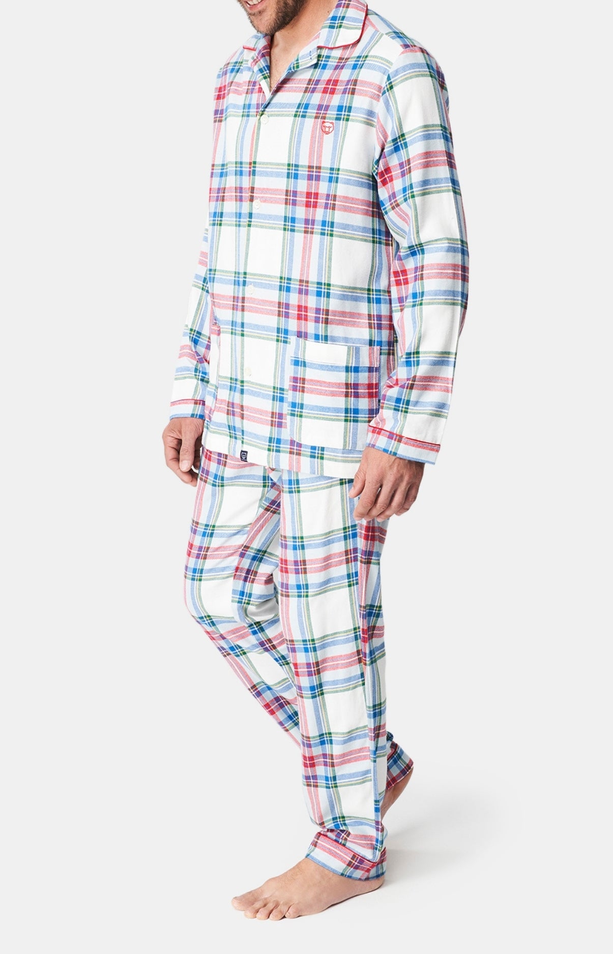 arthur-bob-pyjama-logan-homme-blanc-flanelle-coton-chaud image 4