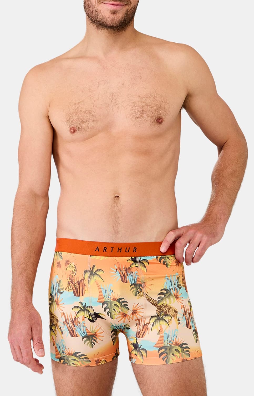 arthur-bob-oasif-orange-boxer-multicolore-microfibre image 2